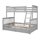 Bunk Bed With Ladders And 2 Storage Drawers