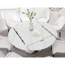 Fashion Modern Sintered Stone Dining Table With Multi Functional Retractable Design - White