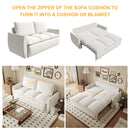 Pull Out Sofa Bed, 3 Seat Convertible Sleeper Sofa With 2 In 1 Pillow And Blanket Set