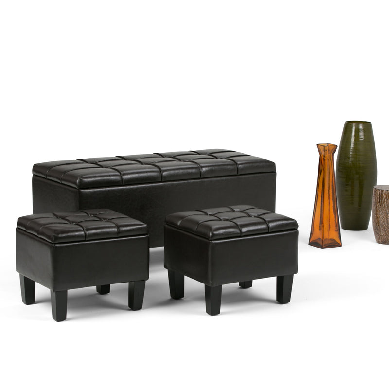 Dover - 3 Piece Storage Ottoman Contemporary Design