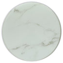 Briggs - Round Marble Printed Glass Top End Side Table