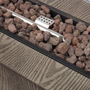 Wellington Square Iron Fire Pit With Wood Pattern Design And 50,000 Btu Output