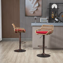Modern Swivel Bar Stools Adjustable Counter Chairs With Footrest (Set of 2)
