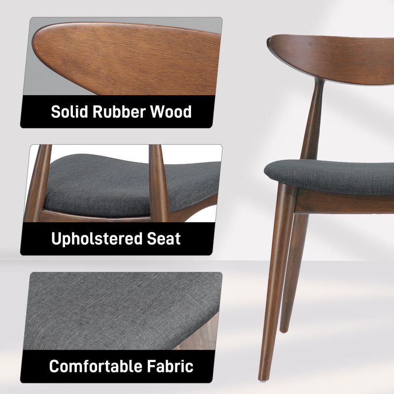 Retro Dining Chairs With Ergonomic Back (Set of 2)