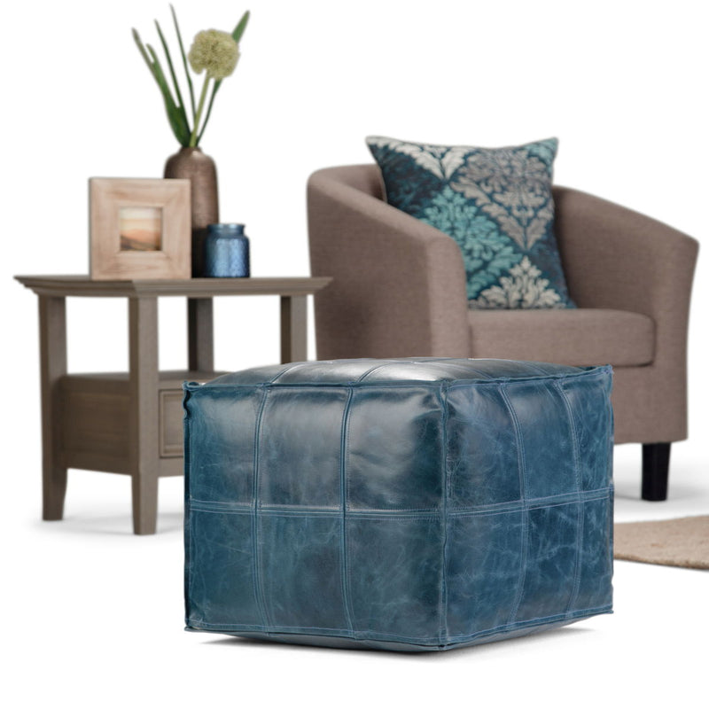 Manning - Square Pouf - Teal
