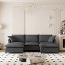 Sectional Sofa With Ottoman Cloud Couch Set With Throw Pillows, Free Combination