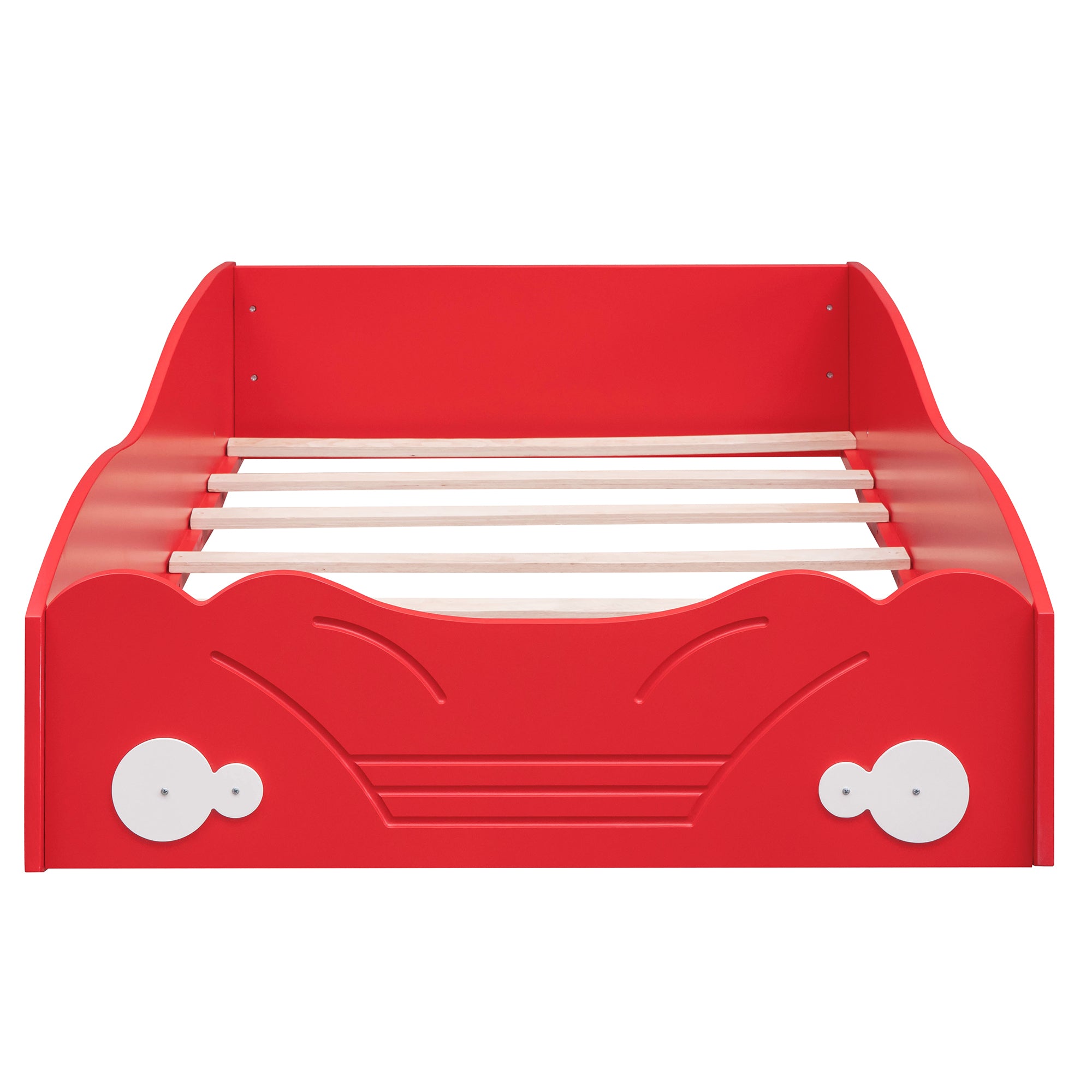 Twin Size Car-Shaped Platform Bed, Red - Atlantic Fine Furniture Melbourne FL