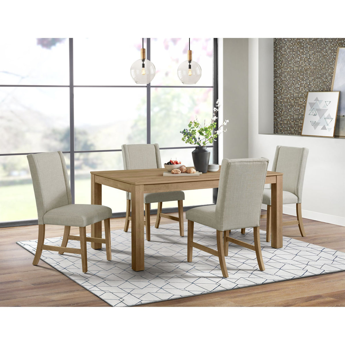 Eleanor 2.0 Standard Height Dining Set in Light Brown by Elements International, view 12