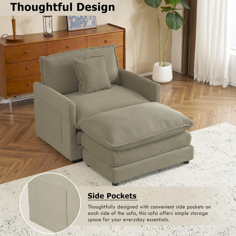 Modern Modular Sofa With Side Storage Pockets For Living Room