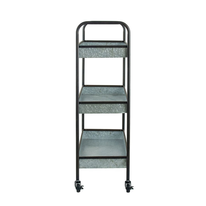 Homestead Galvanized Shelf Display 3 Tier - Metallic Gray