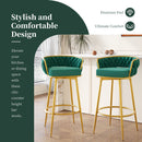 Modern Low Back Upholstered Counter Height Bar Stools (Set of 2)