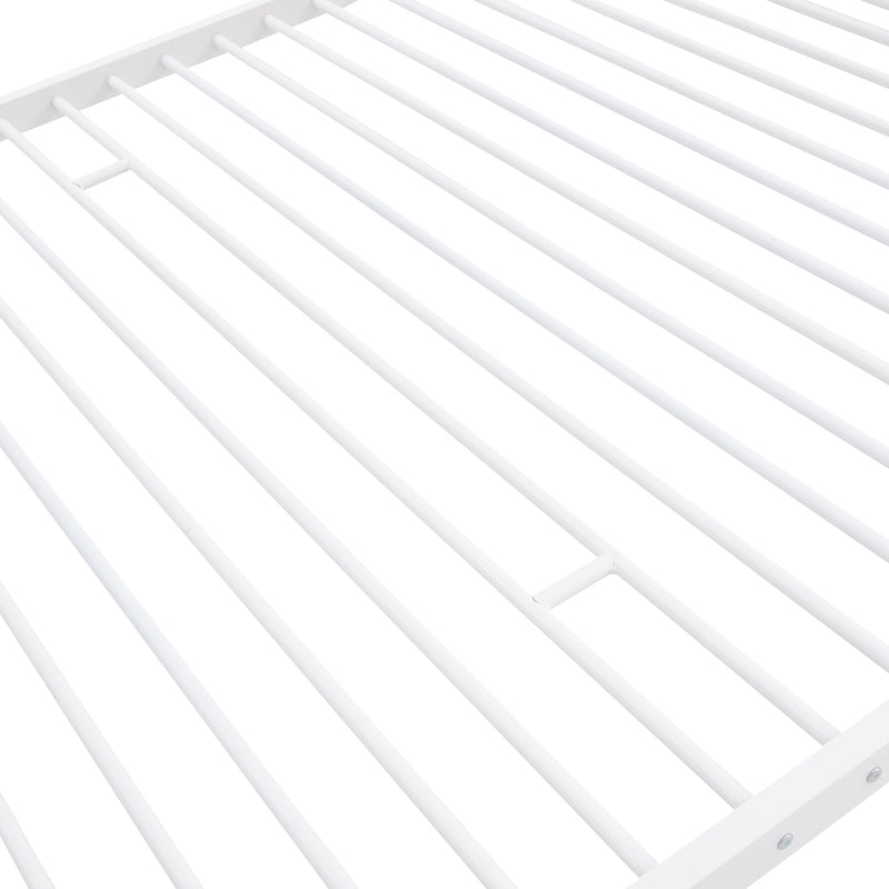Full-Full-Full Metal  Triple Bed  with Built-in Ladder, Divided into Three Separate Beds,White(OLD SKU:LP000297AAK)
