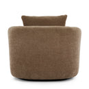 360° Swivel Barrel Sofa Chair With Throw Pillow, Chenille Upholstered Accent Chair