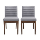 Mid Century Modern Dining Chair (Set of 2) With Channel Stitching - Dark Gray