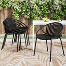Stackable Outdoor Chairs With Breathable Plastic Backrest (Set of 2)