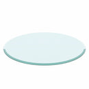 36" Round Tempered Glass Table Top Black Glass Thick Beveled Polished Edge