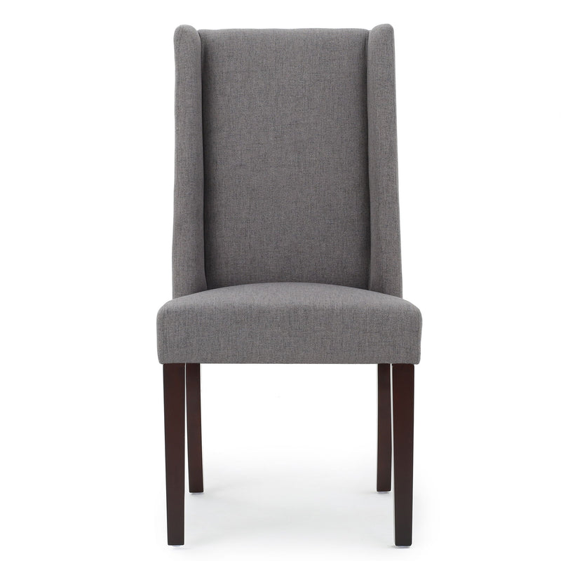 High Back Dining Chair With Wingback Design (Set of 2)
