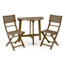 Outdoor 3 Piece Half Round Folding Bistro Set