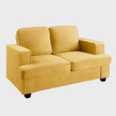 Modern Loveseat, Comfortable 2 Seater Couch With Deep Seating, Loose Back Cushions, Wide Arms