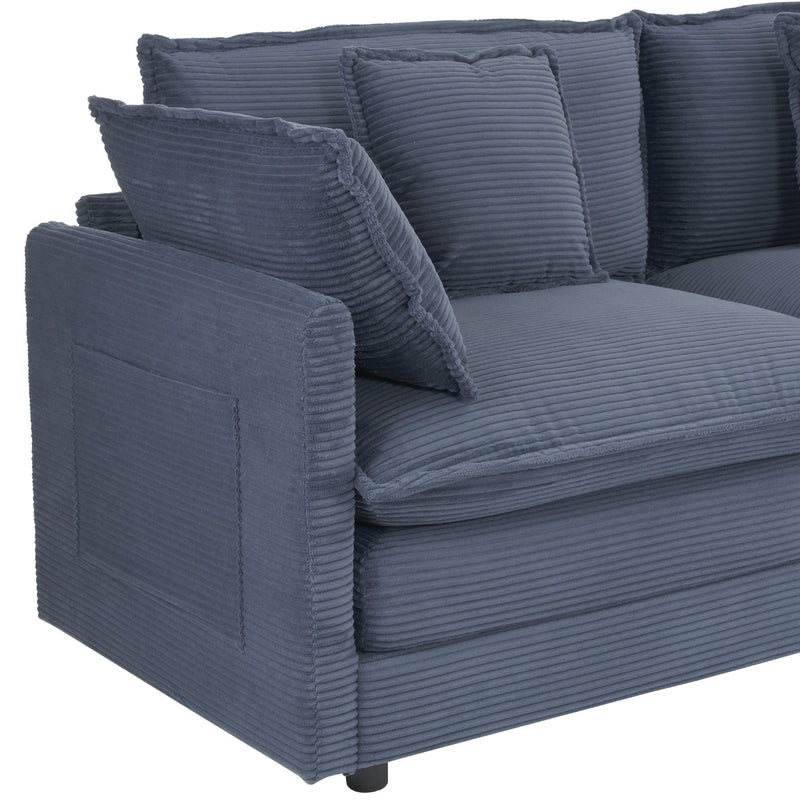 Modern Modular Sofa With Side Storage Pockets For Living Room