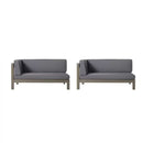 Aura - 2 Piece Outdoor Set With X Back Left Bench And Corner - Dark Gray