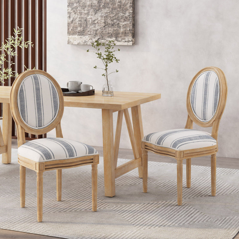 French Country Inspired Dining Chair With Iconic Round Backrest