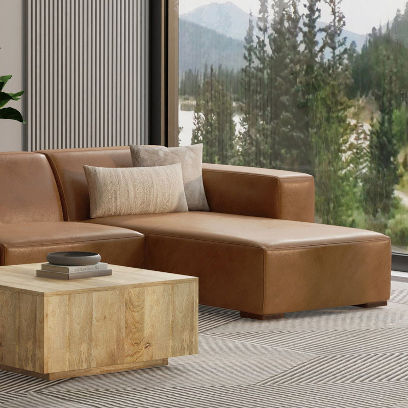 Rex - Right Chaise Sofa Module - Brown