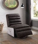 Okzuil - Recliner - 2-Tone Gray Top Grain Leather & Aluminum - Atlantic Fine Furniture Inc