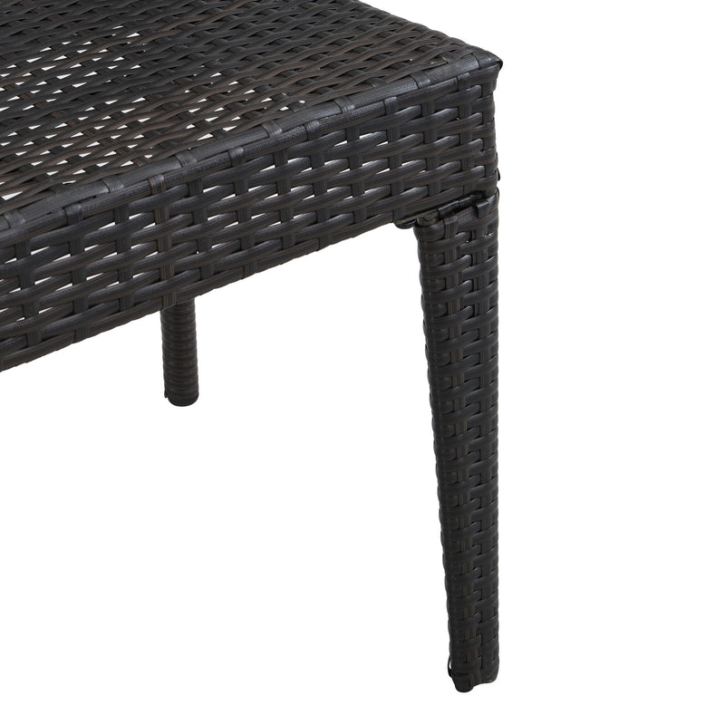 Outdoor Dining Chairs, Stackable Chairs With UV Resistant Frame (Set of 2) - Brown Multi