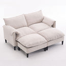 Convertible Combination Sofa With Footstools With Storage