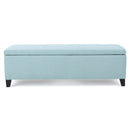 Contemporary Storage Ottoman Bench With Polyester Upholstery