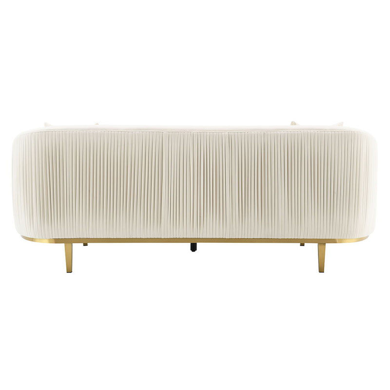 Martina - Sofa With 2 Pillows - Ivory Velvet