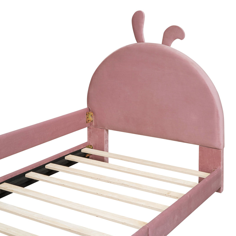 Upholstered Daybed With Rabbit Ear Shaped Headboard