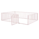 Metal Floor Bed Frame With Fence And Door
