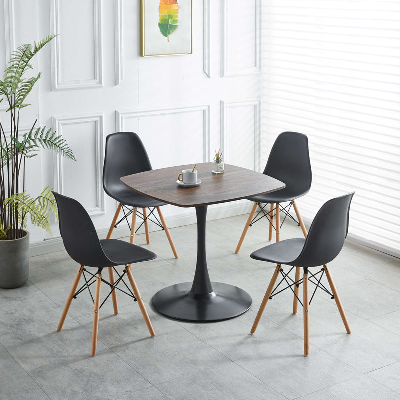 5 Pieces Dining Set, Table Metal Leg Mid-Century Dining Table For 4 - 6 People With MDF Table Top, Pedestal Dining Table, End Table Leisure Coffee Table