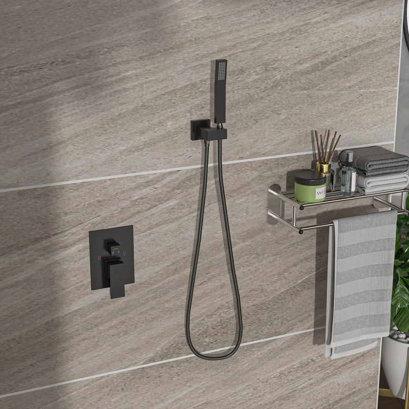 Dual Shower Head System With 12" Wall Mounted Square Rain Shower And Rough In Valve