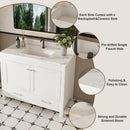43" Bathroom Vanity, Multi Functional Cabinet, Doors And Drawer - White