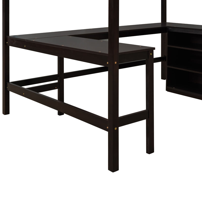 Loft Bed With Shelves With Desk