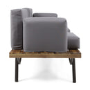 Outdoor Sofa With Cushions And Iron Legs - Dark Gray