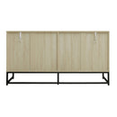 Carved 4 Door Sideboard With Storage, Adjustable Shelf