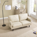 Mid Century Modern Loveseat Sofa With USB Ports, Removable Pillow Cover