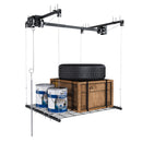 Overhead Garage Storage Rack 4 X 4 Ft For High Ceilings, With Safety Lock - Black