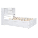 Platform Bed With Storage Headboard And 8 Drawers
