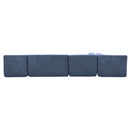 Upholstered Sofa Free Combined Sofa Couch With 2 Chaise Lounge And Five Back Pillows For Living Room
