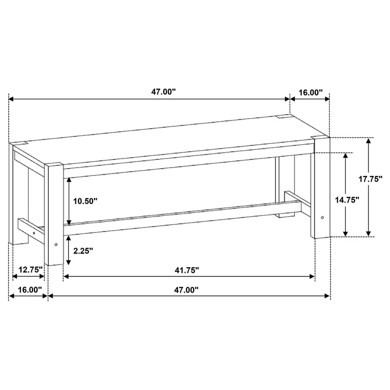 Scottsdale - Wood Trestle Base Dining Bench - Washed Brown