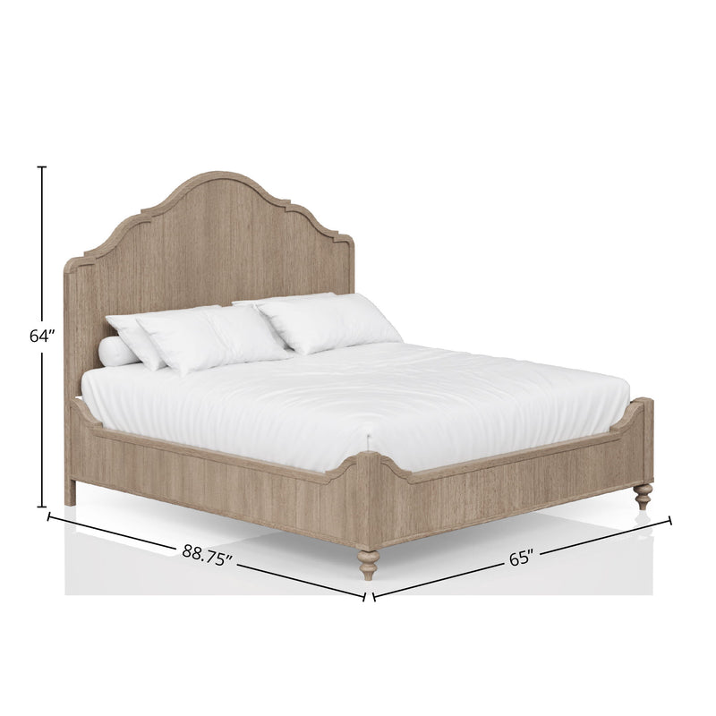 Queen Panel Bed With Transitional Casual Design - Sand