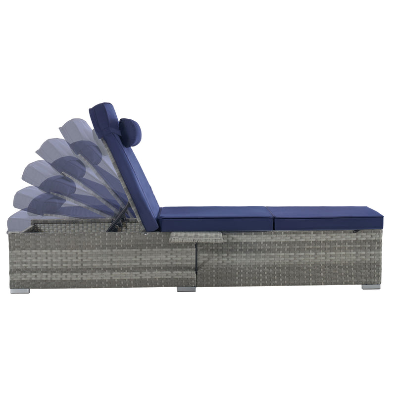 Outdoor Sofa Pe Rattan Furniture Deck Chair - Gray