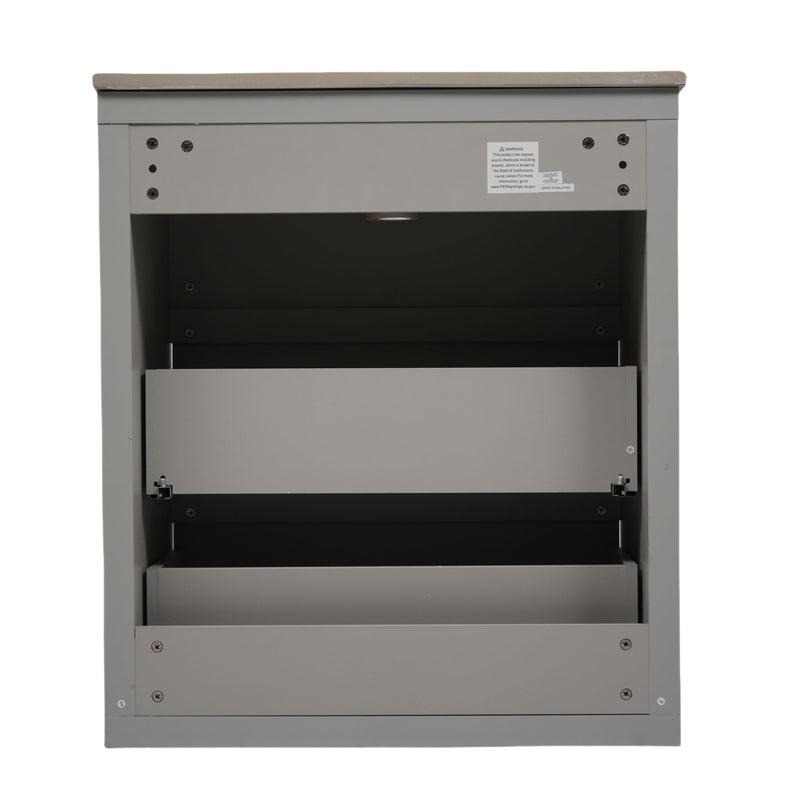 Freestanding Bathroom Vanity With Ceramic Sink, 2 Full Extension Drawers