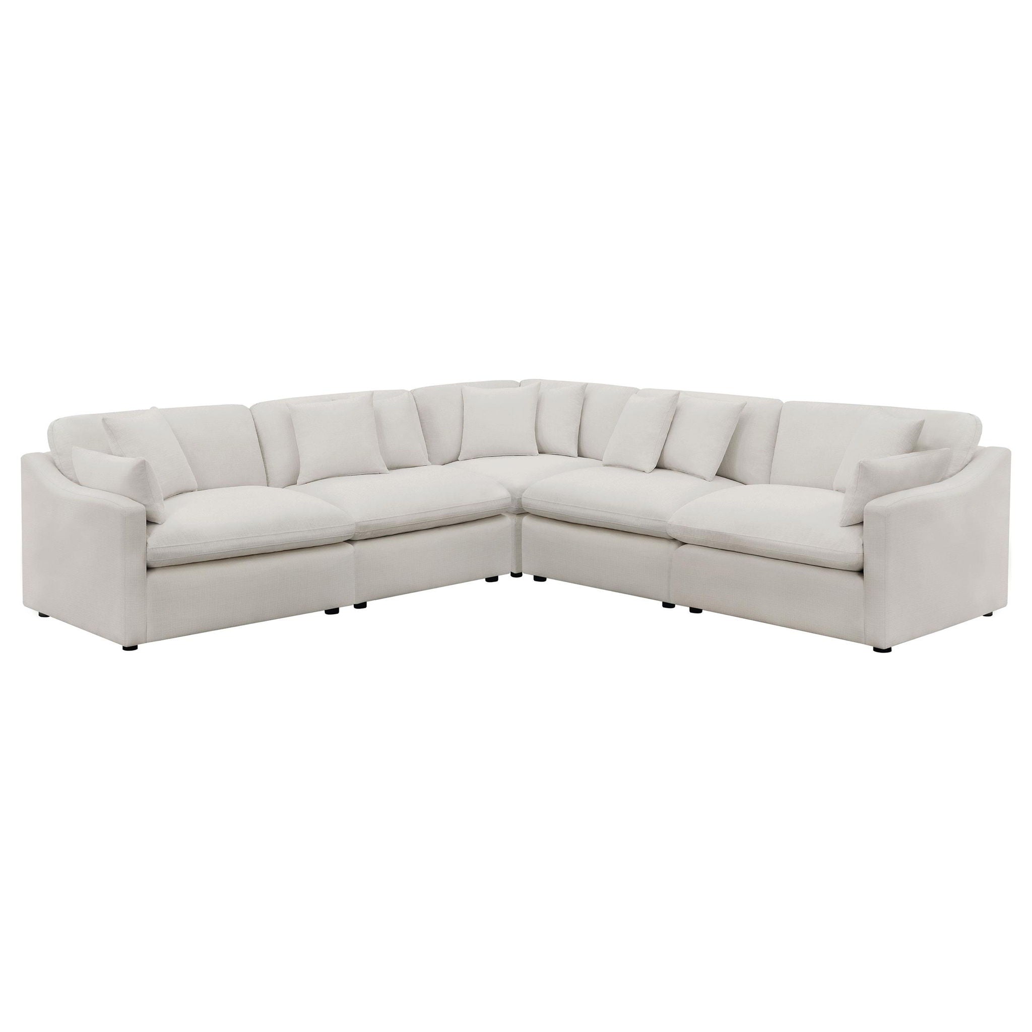 Hobson 5-piece Upholstered Modular Sectional Sofa Ivory
