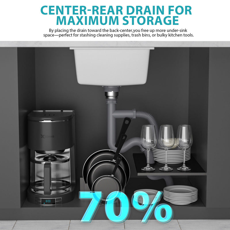 Modern Quartz Kitchen Sink Undermount Granite Composite